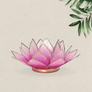 Portavelas FLOR DE LOTO · Rosa/oro