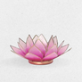 Portavelas flor de loto rosa y oro