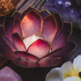 Portavelas FLOR DE LOTO · Púrpura/oro
