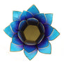 Portavelas FLOR DE LOTO · Azul/oro