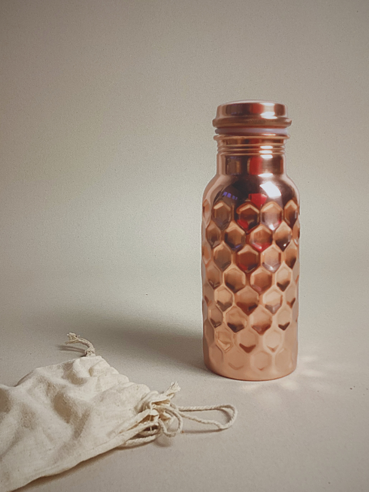 Botella de cobre DIAMANTE · Yogi&Yogini