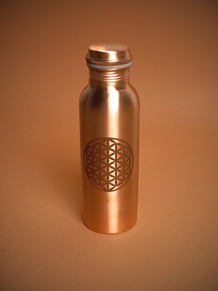 Botella de cobre FLOR DE LA VIDA · Yogi&Yogini