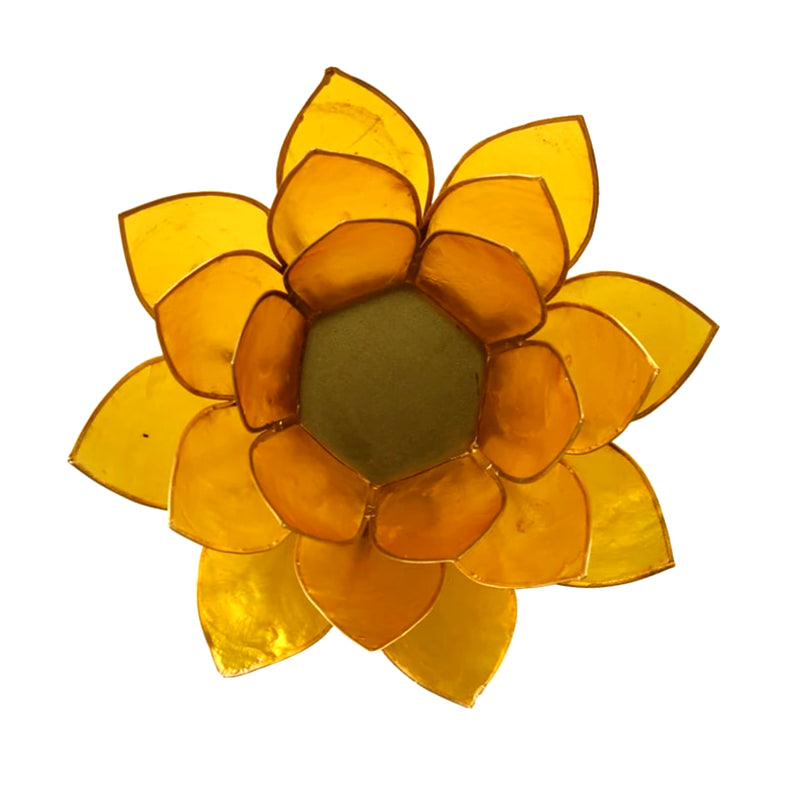Portavelas flor de loto amarillo/oro