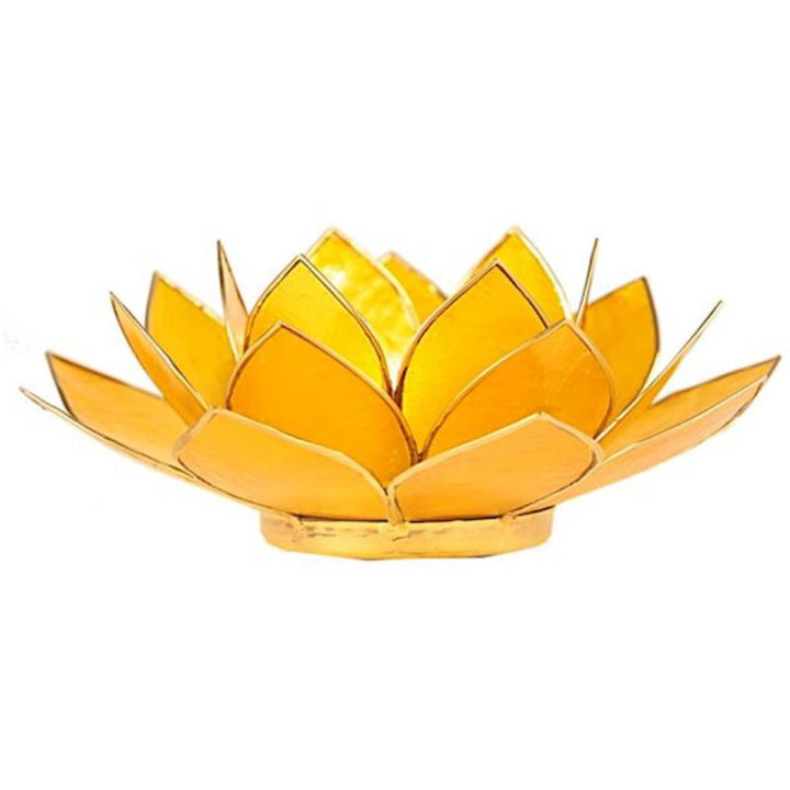 Portavelas flor de loto amarillo/oro