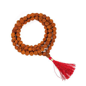 Japa mala de rudraksha · Rojo